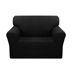 SOGA 1-Seater Black Sofa Cover Couch Protector High Stretch Lounge Slipcover Home Decor