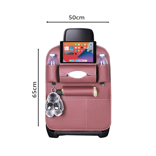 SOGA 2X PVC Leather Car Back Seat Storage Bag Multi-Pocket Organizer Backseat and iPad Mini Holder Coffee