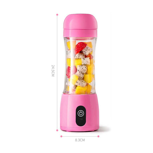 SOGA 380ml Portable Mini USB Rechargeable Handheld Fruit Mixer Juicer Pink