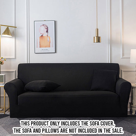 SOGA 1-Seater Black Sofa Cover Couch Protector High Stretch Lounge Slipcover Home Decor