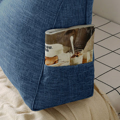 SOGA 2X 100cm Blue Triangular Wedge Bed Pillow Headboard Backrest Bedside Tatami Cushion Home Decor