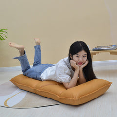 SOGA Yellow Lounge Recliner Lazy Sofa Bed Tatami Cushion Collapsible Backrest Seat Home Office Decor