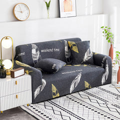 SOGA 1-Seater Feather Print Sofa Cover Couch Protector High Stretch Lounge Slipcover Home Decor