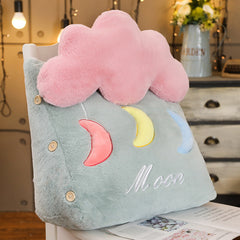 SOGA Green Cute Moon Cloud Cushion Soft Leaning Lumbar Wedge Pillow Bedside Plush Home Decor