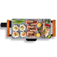 SOGA 2X Electric Ceramic BBQ Grill Non-stick Surface Hot Plate for Indoor & Outdoor Stone