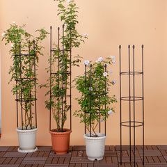 SOGA 133cm 4-Bar Plant Frame Stand Trellis Vegetable Flower Herbs Outdoor Vine Support Garden Rack with Rings