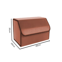 SOGA Leather Car Boot Collapsible Foldable Trunk Cargo Organizer Portable Storage Box Coffee Medium