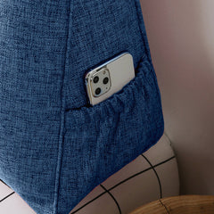 SOGA 2X 100cm Blue Triangular Wedge Bed Pillow Headboard Backrest Bedside Tatami Cushion Home Decor