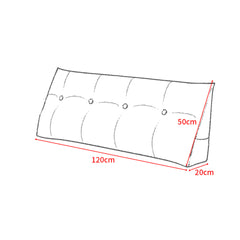 SOGA 120cm Grey Triangular Wedge Bed Pillow Headboard Backrest Bedside Tatami Cushion Home Decor