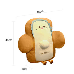 SOGA 48 cm Smiley Face Toast Bread Cushion Stuffed Car Seat Plush Cartoon Back Support Pillow Home Decor