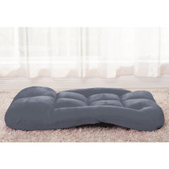 SOGA Foldable Lounge Cushion Adjustable Floor Lazy Recliner Chair with Armrest Grey
