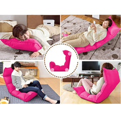 SOGA Foldable Tatami Floor Sofa Bed Meditation Lounge Chair Recliner Lazy Couch Pink