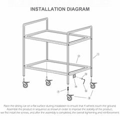 SOGA 2 Tier Stainless Steel Kitchen Trolley Bowl Collect Service Food Cart 75×40×83cm Small