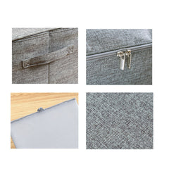 SOGA Grey Small Portable Double Zipper Storage Box Moisture Proof Clothes Basket Foldable Home Organiser