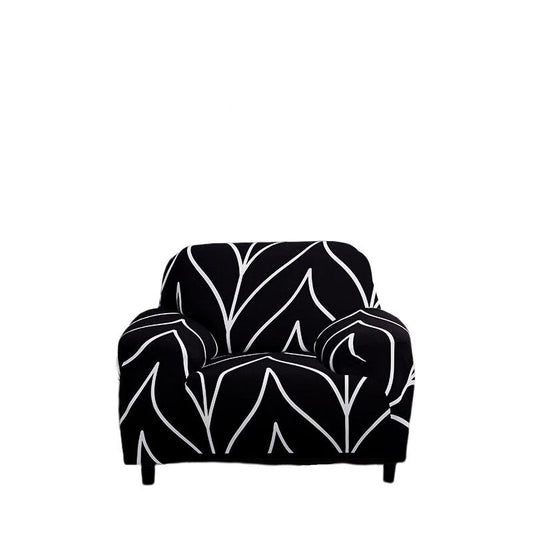 Anyhouz 1 Seater Sofa Cover Black Style and Protection For Living Room Sofa Chair Elastic Stretchable Slipcover