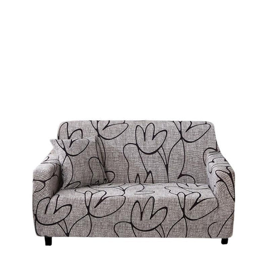 Anyhouz 2 Seater Sofa Cover Light Gray Style and Protection For Living Room Sofa Chair Elastic Stretchable Slipcover