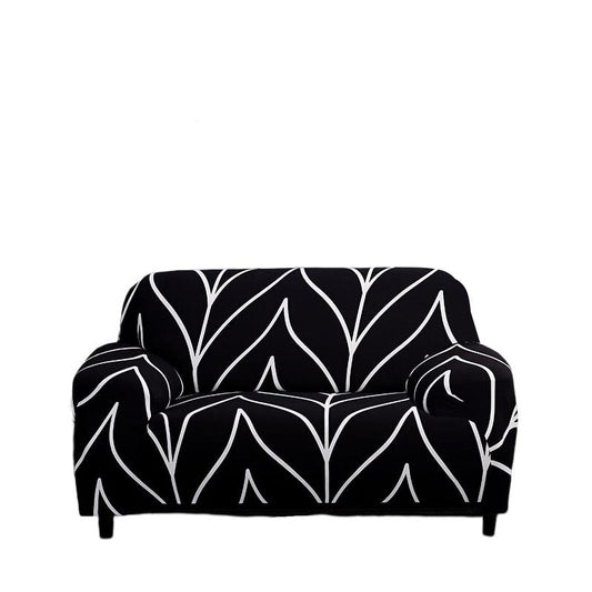 Anyhouz 2 Seater Sofa Cover Black Style and Protection For Living Room Sofa Chair Elastic Stretchable Slipcover