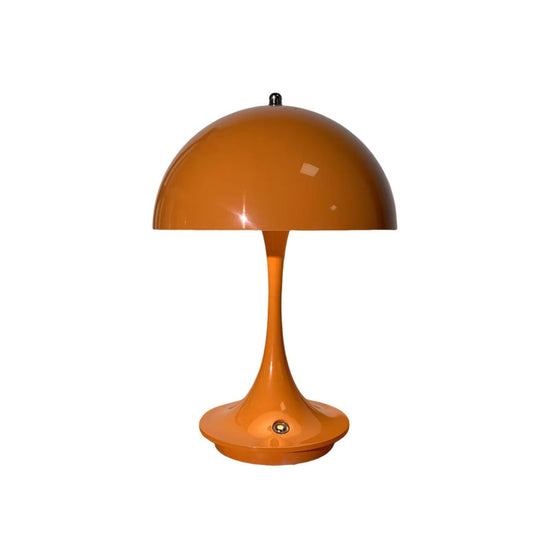 Anyhouz Luxury Lamp Orange Mushroom Home Decor Wirless Rechargeable Table Accents for Bedroom Hotel Living Room