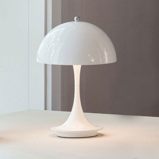 Anyhouz Luxury Lamp White Mushroom Home Decor Wirless Rechargeable Table Accents for Bedroom Hotel Living Room