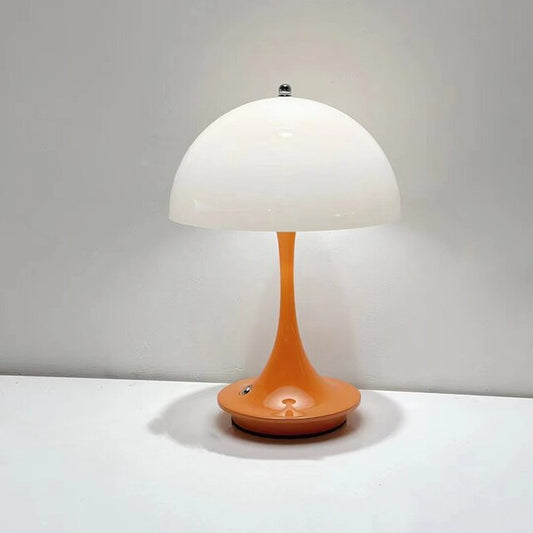 Anyhouz Luxury Lamp Orange Body Mushroom Home Decor Wirless Rechargeable Table Accents for Bedroom Hotel Living Room