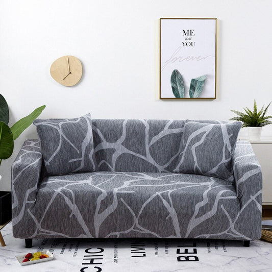 Anyhouz 1 Seater Sofa Cover Dark Gray Style and Protection For Living Room Sofa Chair Elastic Stretchable Slipcover