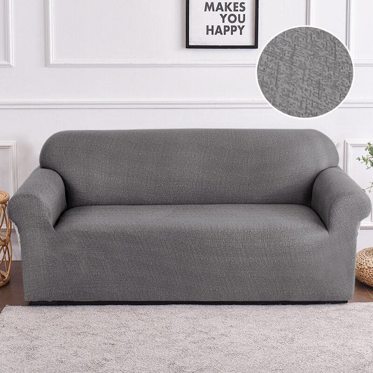 Anyhouz 1 Seater Sofa Cover Solid Gray Style and Protection For Living Room Sofa Chair Elastic Stretchable Slipcover