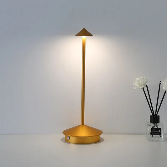 Anyhouz Hotel Lightning Lamp Gold Type-C Rechargeable Table Lamp Creative Dining Touch Led Decorative Lamp