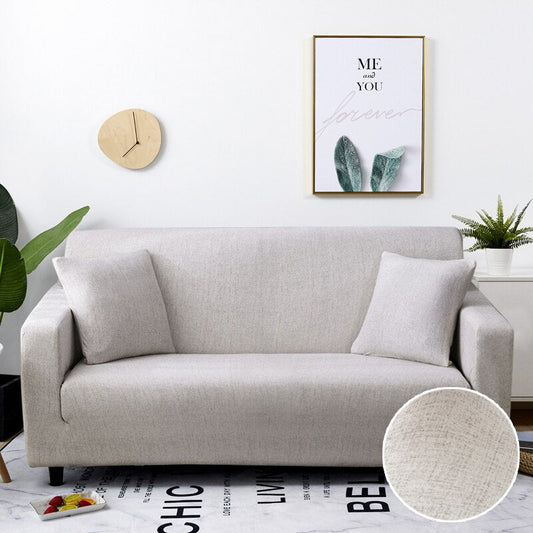 Anyhouz 1 Seater Sofa Cover Dirty White Style and Protection For Living Room Sofa Chair Elastic Stretchable Slipcover