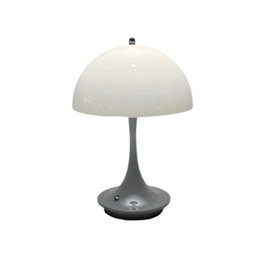 Anyhouz Luxury Lamp Gray Body Mushroom Home Decor Wirless Rechargeable Table Accents for Bedroom Hotel Living Room