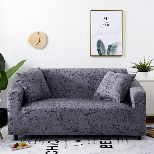 Anyhouz 1 Seater Sofa Cover Marble Gray Style and Protection For Living Room Sofa Chair Elastic Stretchable Slipcover