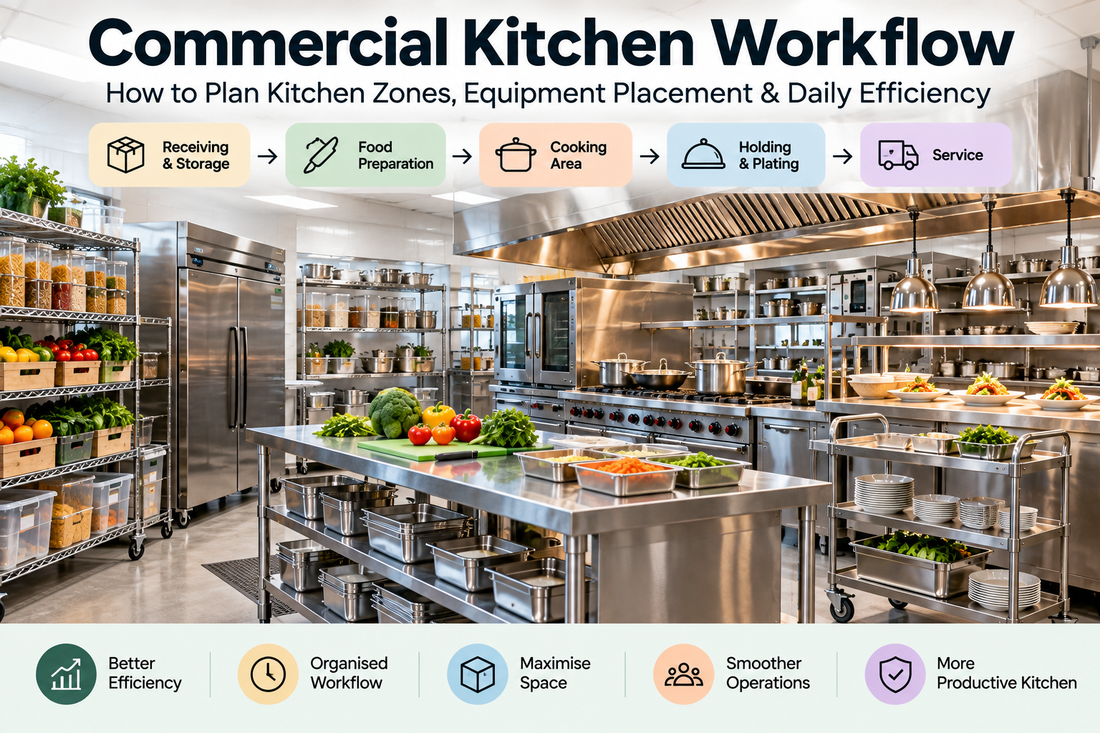 Commercial Kitchen Workflow: How to Plan Kitchen Zones, Equipment Placement &amp; Daily Efficiency