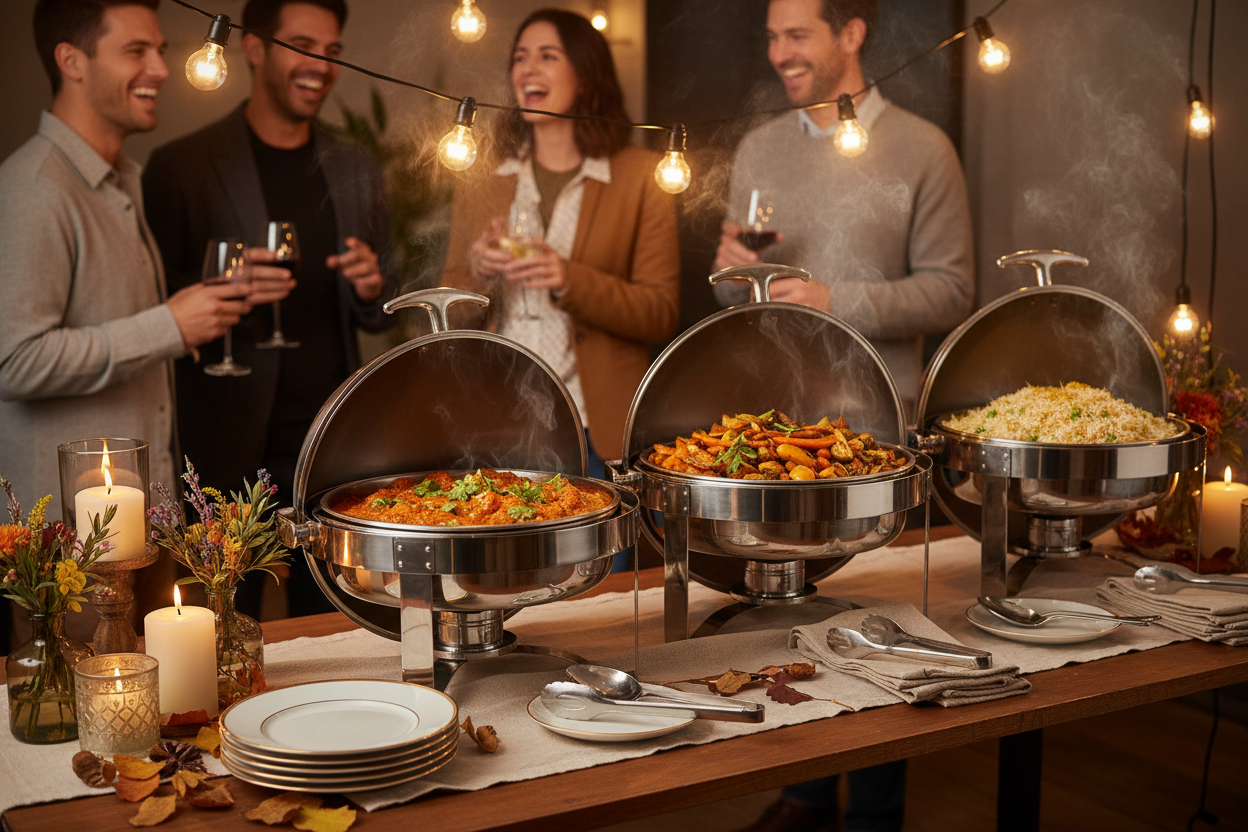 Chafing Dishes &amp; Buffet Setup: Keeping Food Warm for a Crowd