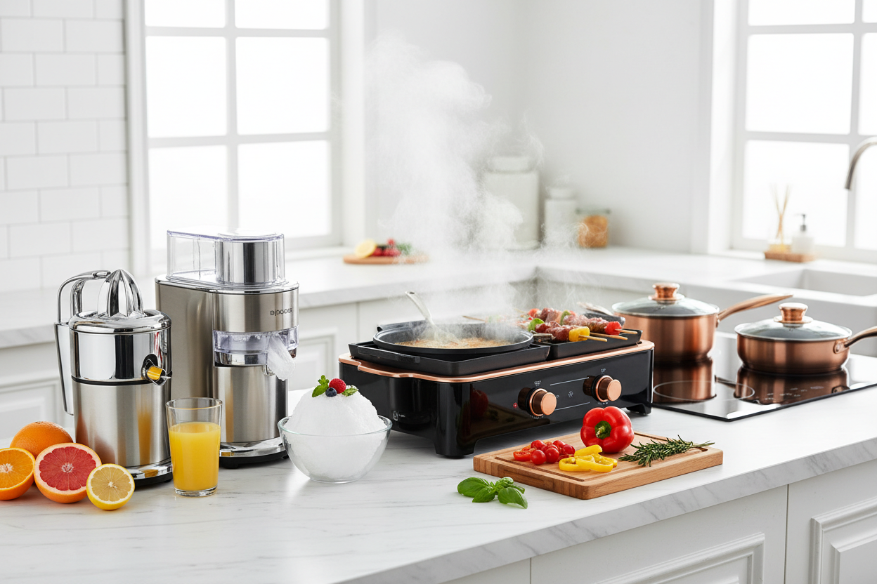 Discover Your Kitchen Essentials: Juicers, Ice Shavers, Electric BBQ & Hotpots, and Cooktops