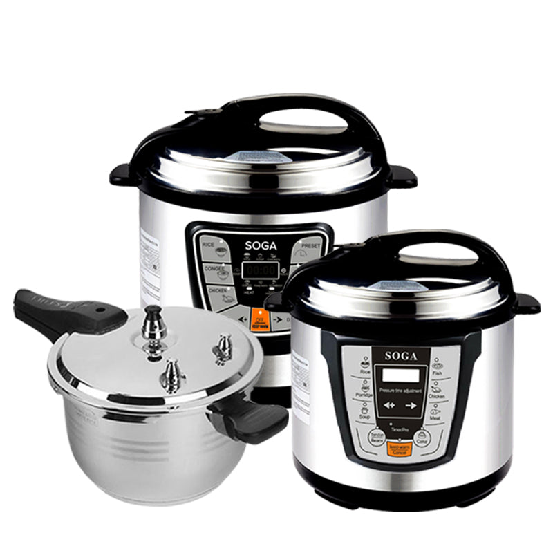 SOGA Stainless Steel Pressure Cookers & Rice Cookers