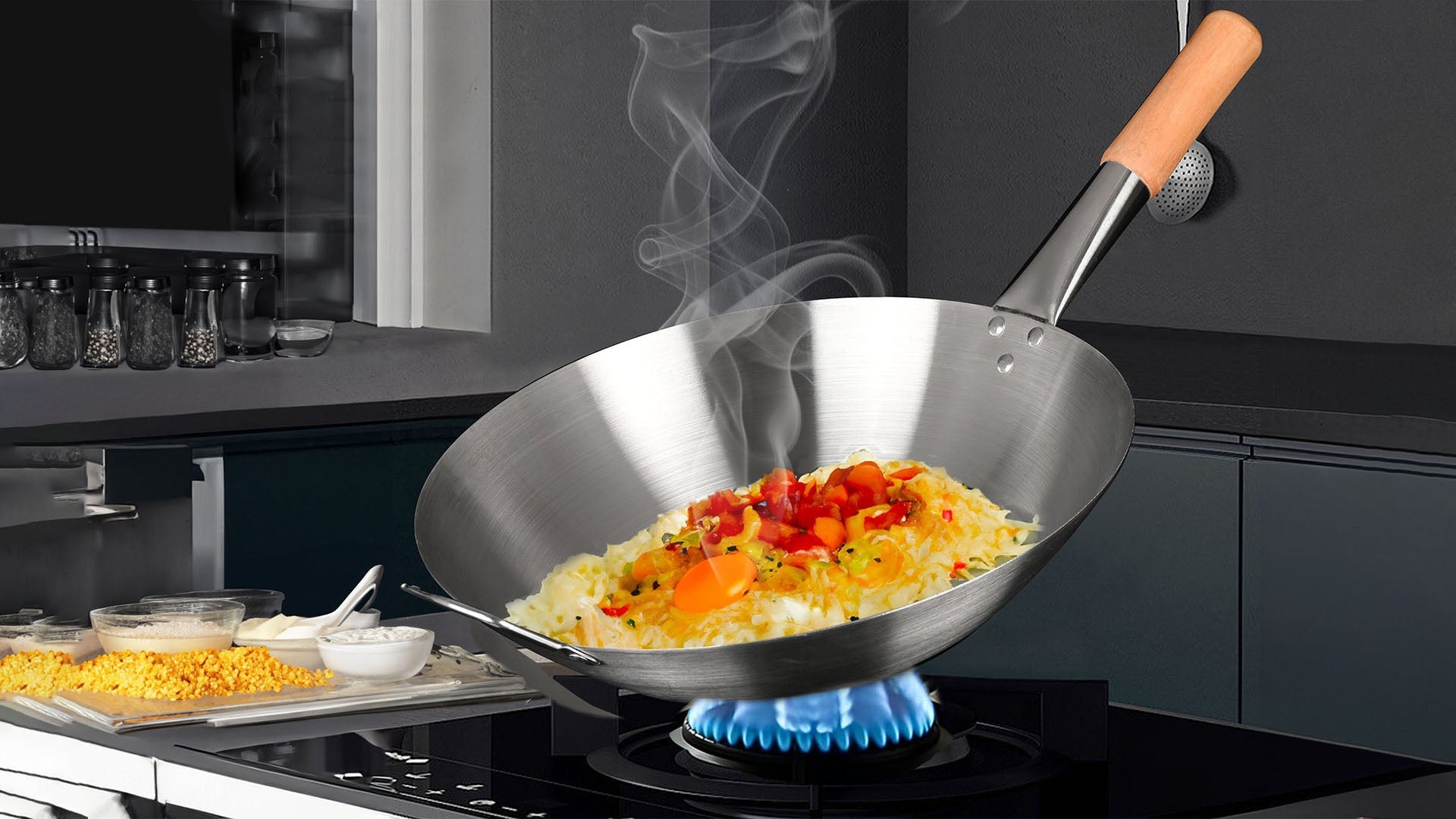 SOGA Stainless Steel Wok