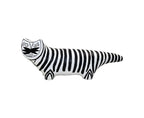 SOGA 47cm Elongated Black and White Striped Cat Resin Sculpture $ 141.50