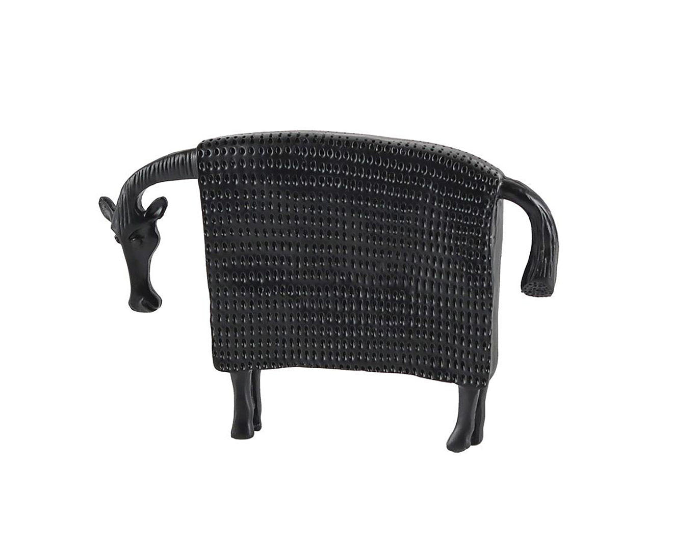 SOGA 24cm Black Cow Sculpture with Dotted Pattern in Resin $ 70.90