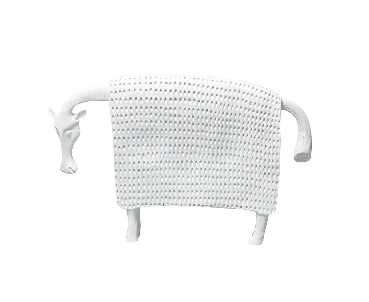 SOGA 24cm White Cow Sculpture with Dotted Pattern in Resin $ 70.90