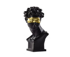 SOGA 56cm Black Resin Bust – Gold Masked Sculpture for Modern Decor $ 141.50