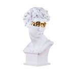 SOGA 56cm White Resin Bust – Gold Masked Sculpture for Modern Decor $ 141.50