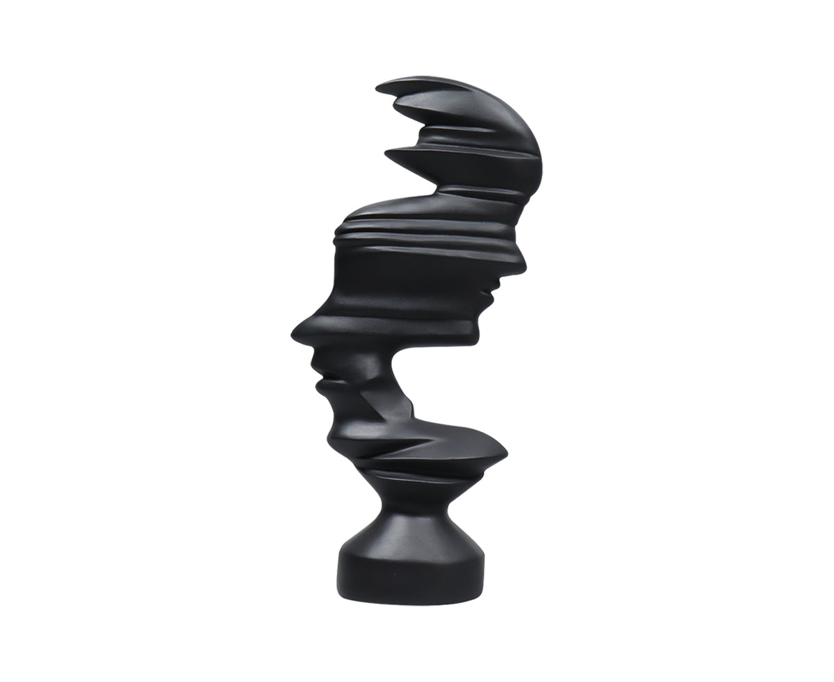SOGA 44cm Dual-Face Resin Sculpture – Modern Abstract Art Décor $ 85.90