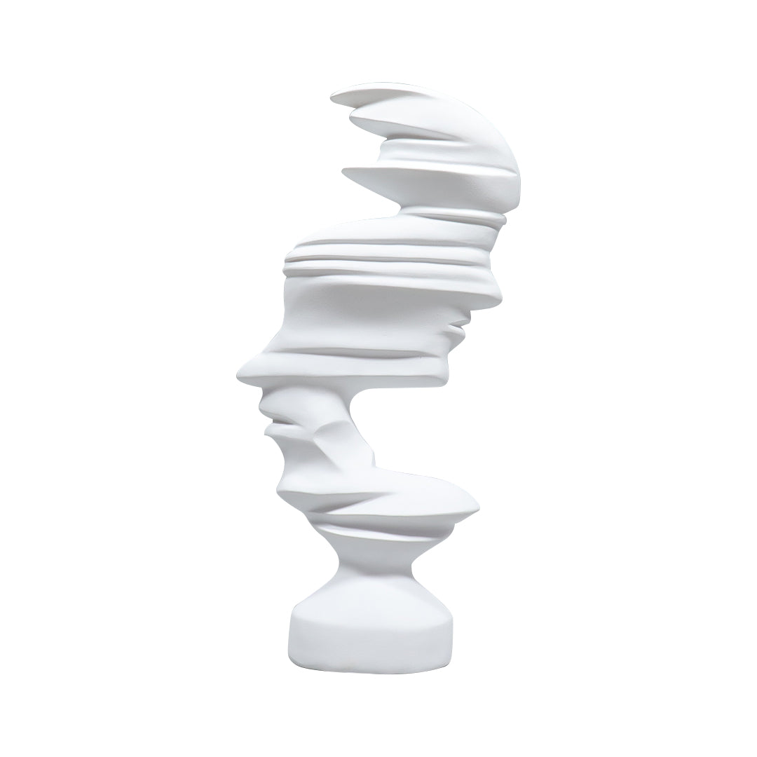 SOGA 44cm White Resin Sculpture – Dual-Face Modern Art for Interiors $ 85.90