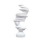 SOGA 44cm White Resin Sculpture – Dual-Face Modern Art for Interiors $ 85.90