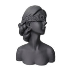 SOGA 36cm Black Resin Sculpture – Blindfold Lady Bust Home Decor $ 101.00