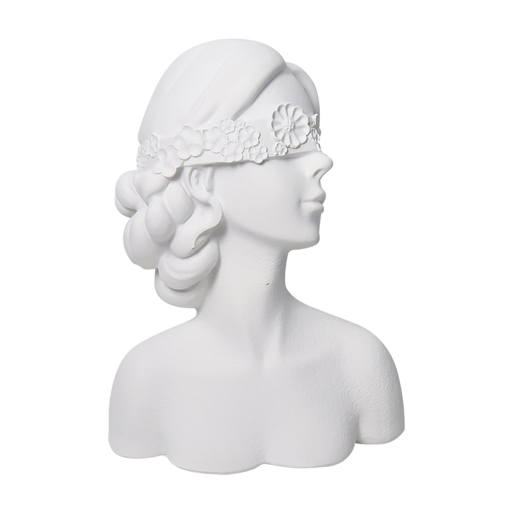 SOGA 36cm White Resin Sculpture – Blindfold Lady Bust Home Decor $ 101.00