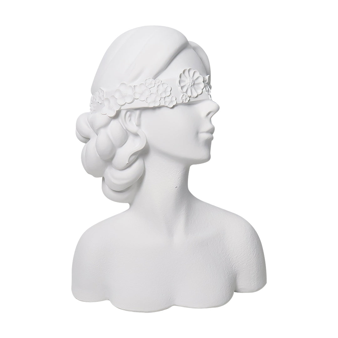 SOGA 36cm White Resin Sculpture – Blindfold Lady Bust Home Decor $ 101.00