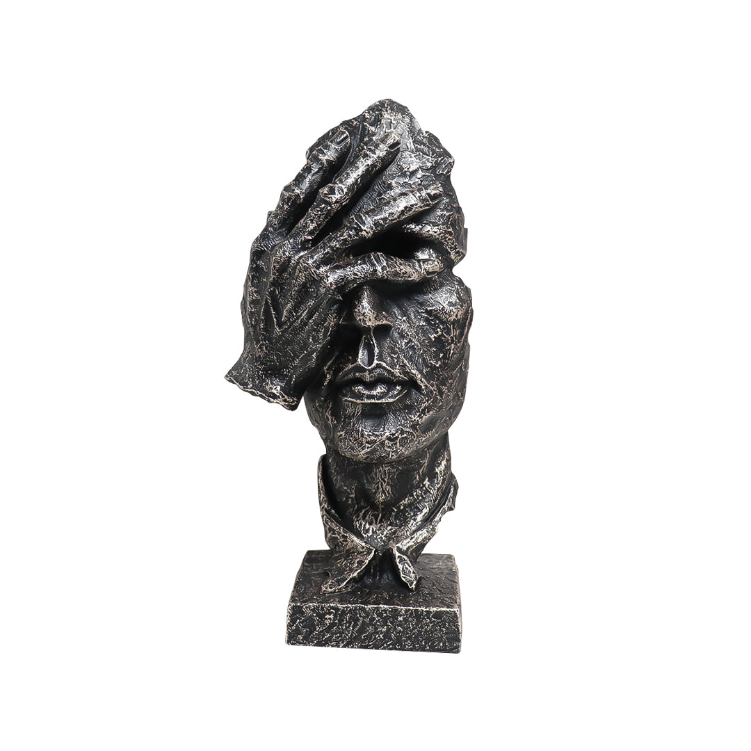 SOGA 30cm Bronze Resin Face Sculpture – Abstract Thoughtful Head Decor $ 61.00