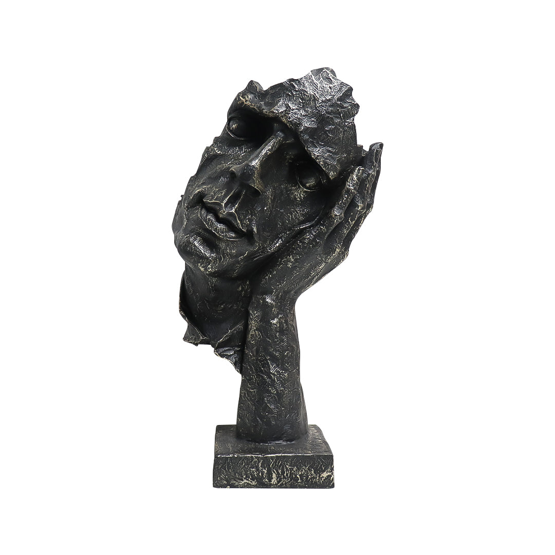 SOGA 29cm Resin Face Sculpture – Abstract Leaning Head Art Decor $ 61.00