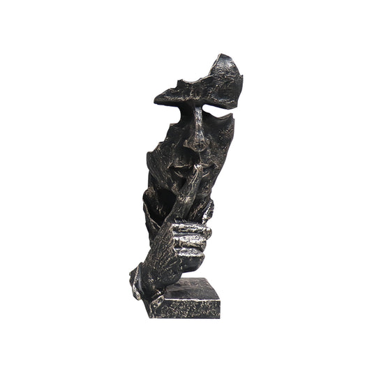 SOGA 31cm Resin Shush Statue – Abstract Silent Face Table Sculpture $ 61.00