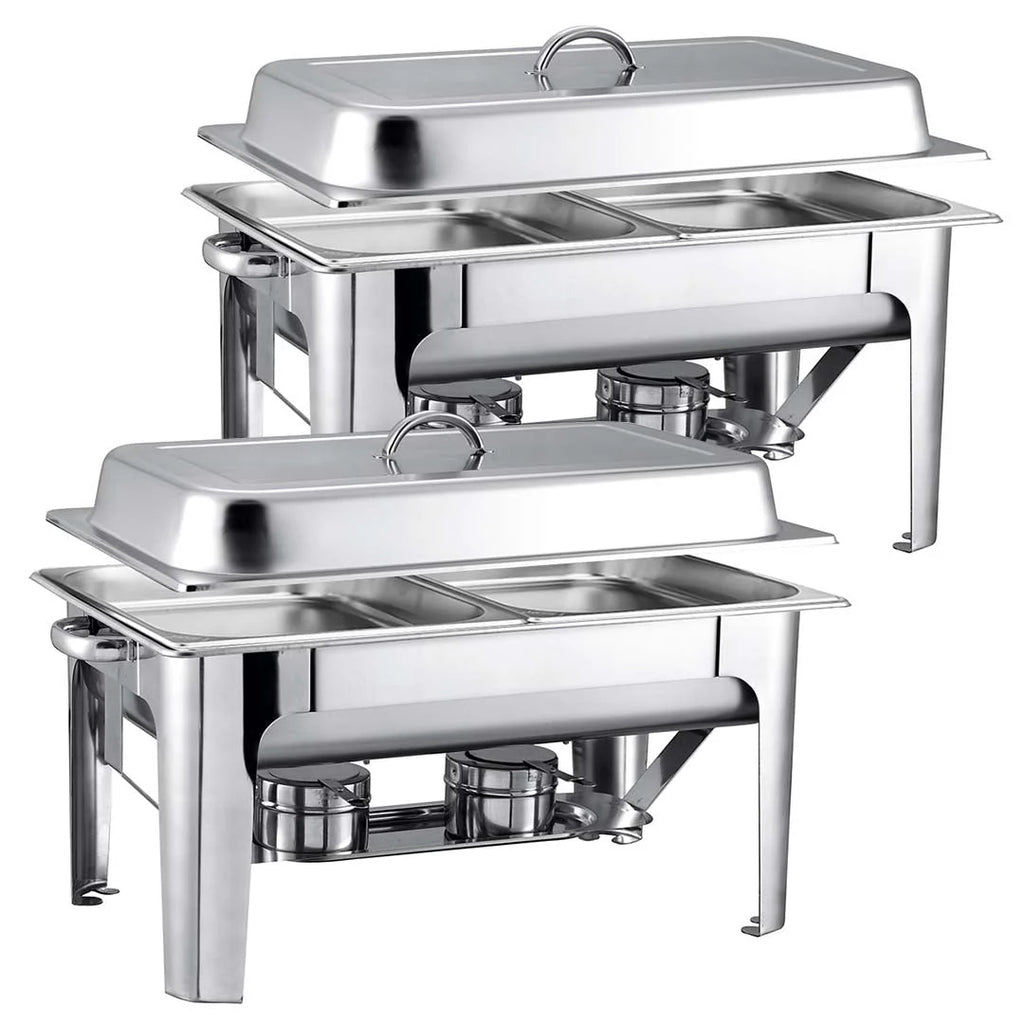 SOGA 4X 9L Stainless Steel 2 Pans Bain-marie Chafing Catering Dish Buffet Food Warmer